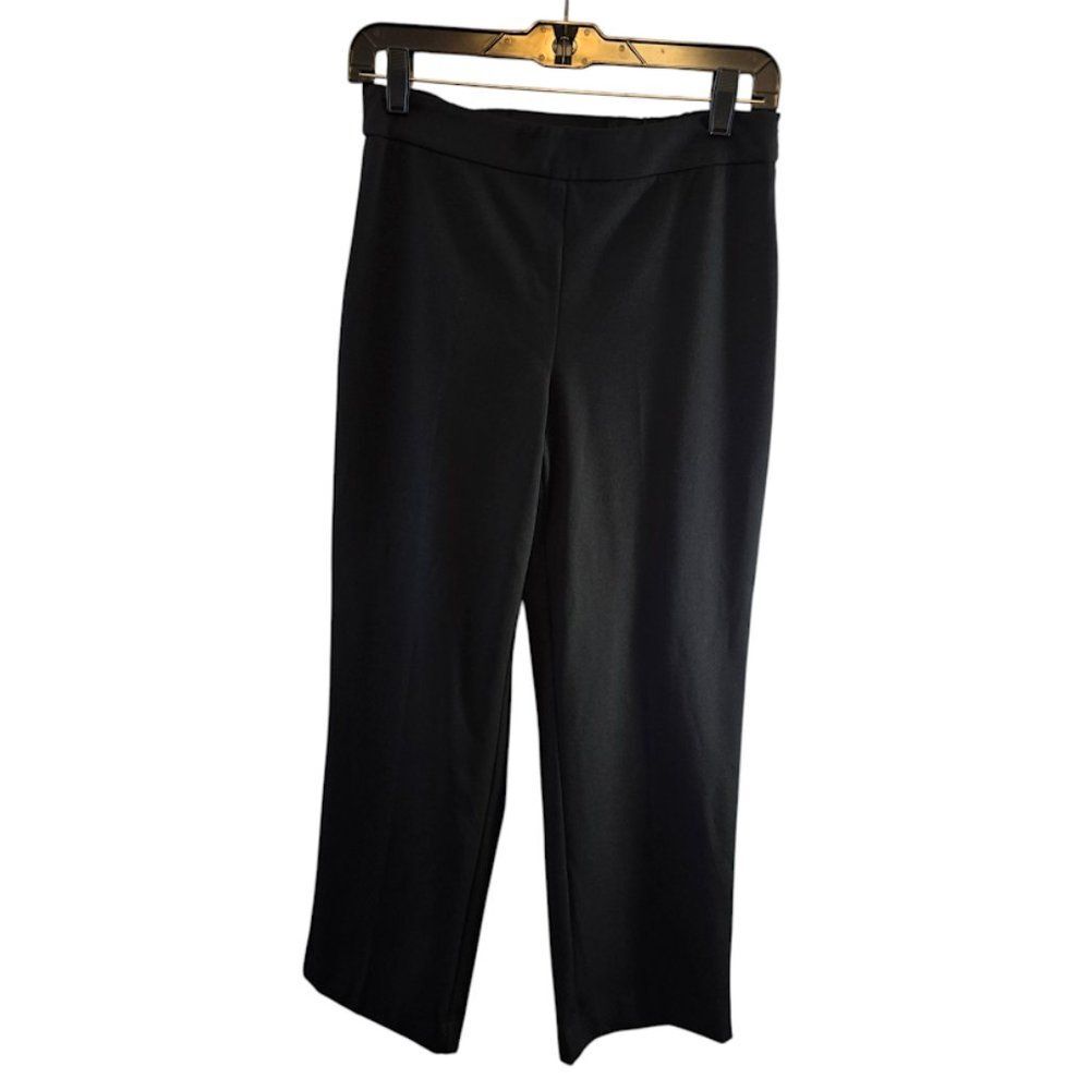 ZARA BASIC COLLECTION BLACK DRESS PANTS SIZE MEDIUM FLAT FRONT STRAIGHT LEG